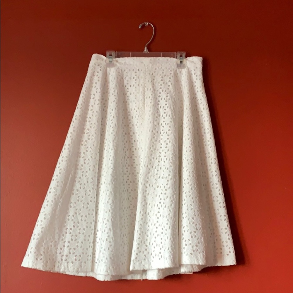 100% Cotton White Pleaded Skirt